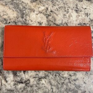 *AUTHENTIC* YSL Orange Leather Clutch